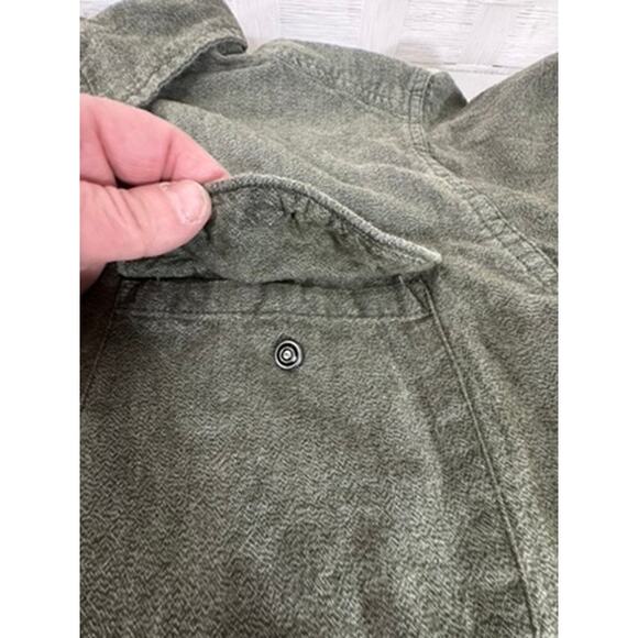 "Flyshacker" 100% Cotton Long Sleeve Button Up Shirt SZ L BROKEN SNAP - Picture 5 of 9